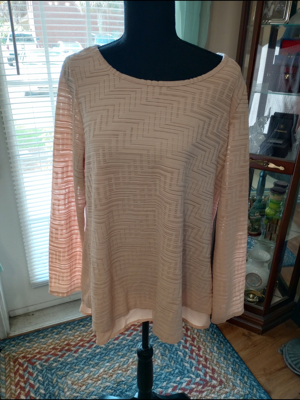 The Limited Pale Pink Textured Long Sleeve Top